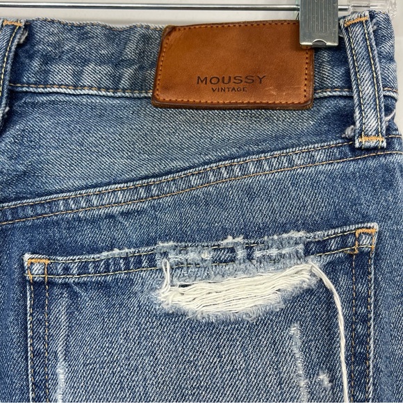 Moussy Vintage Ideal Tapered Jeans in Blue Size 25 Distressed Japanese Denim - Picture 11 of 16